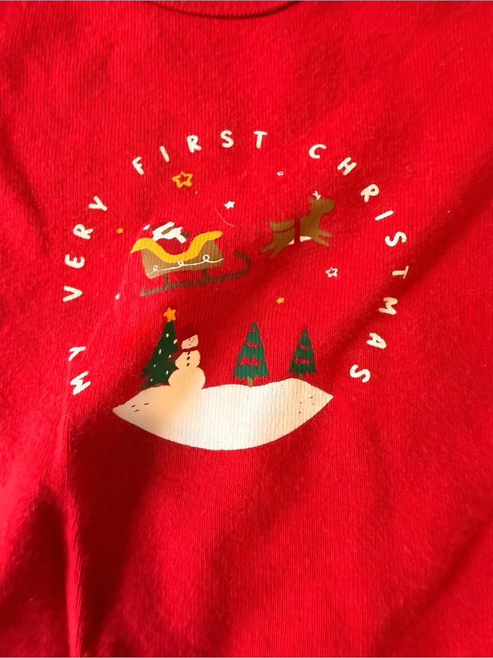 Carter's 12M My Very First Christmas 2pc Set Red Bodysuit